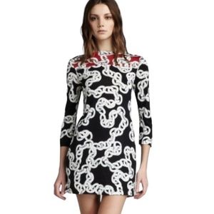 Diane Von Furstenberg DVF Ruri Silk Chain Link Sheath Mini Column Dress - 6